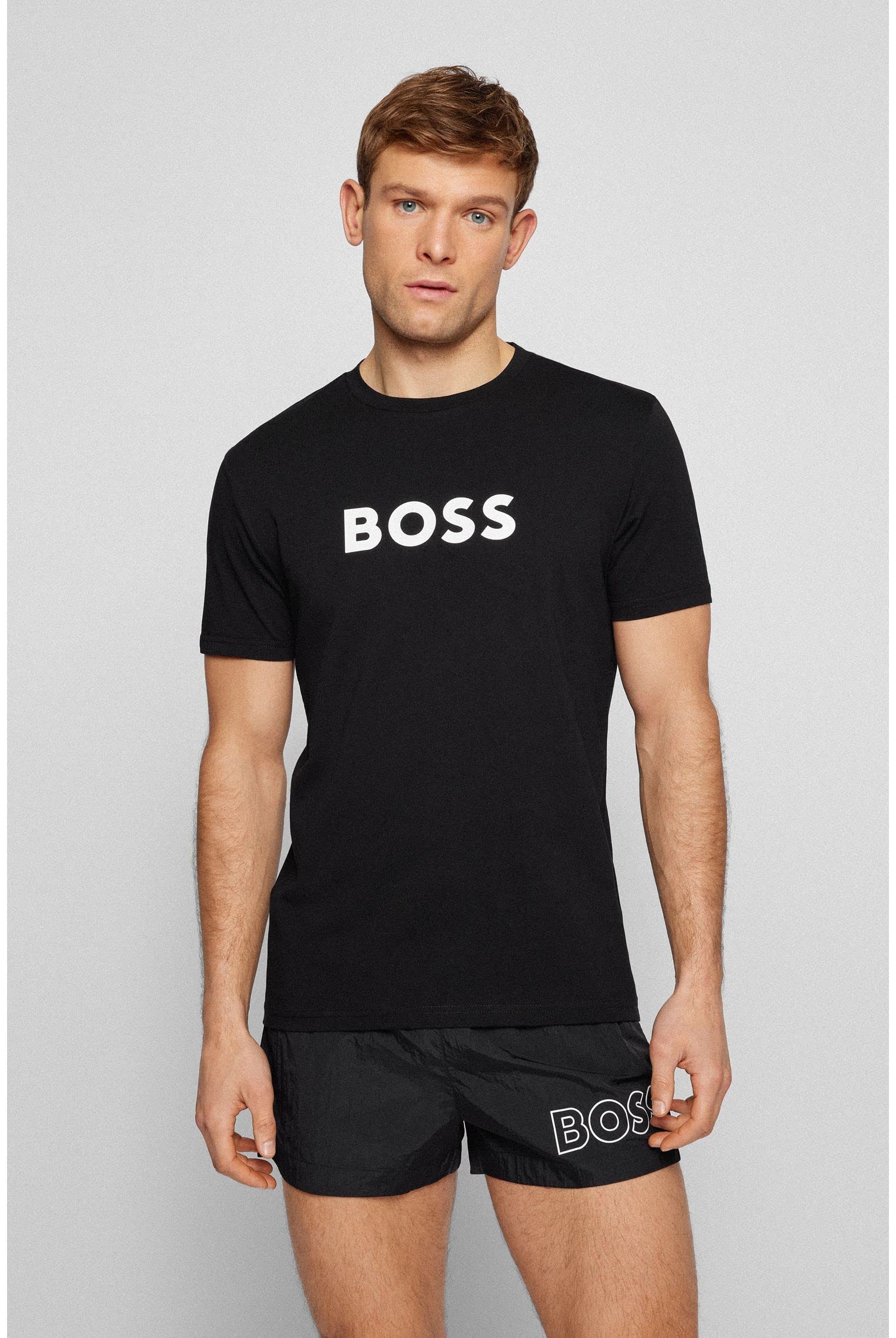 BOSS Camiseta RN para Hombre de Punto de algodón con protección UV SPF 50+