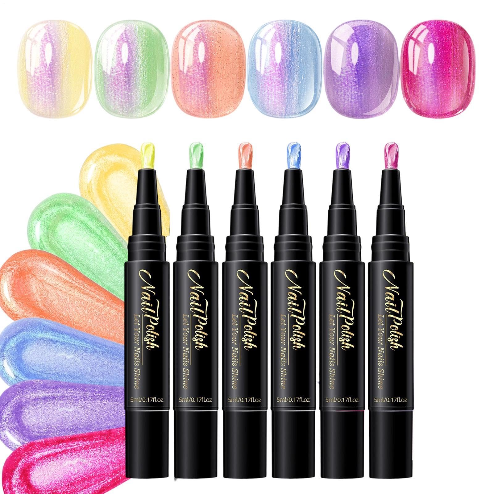 Stylos à ongles gel pailletés à séchage rapide pour nail art maison - 8
