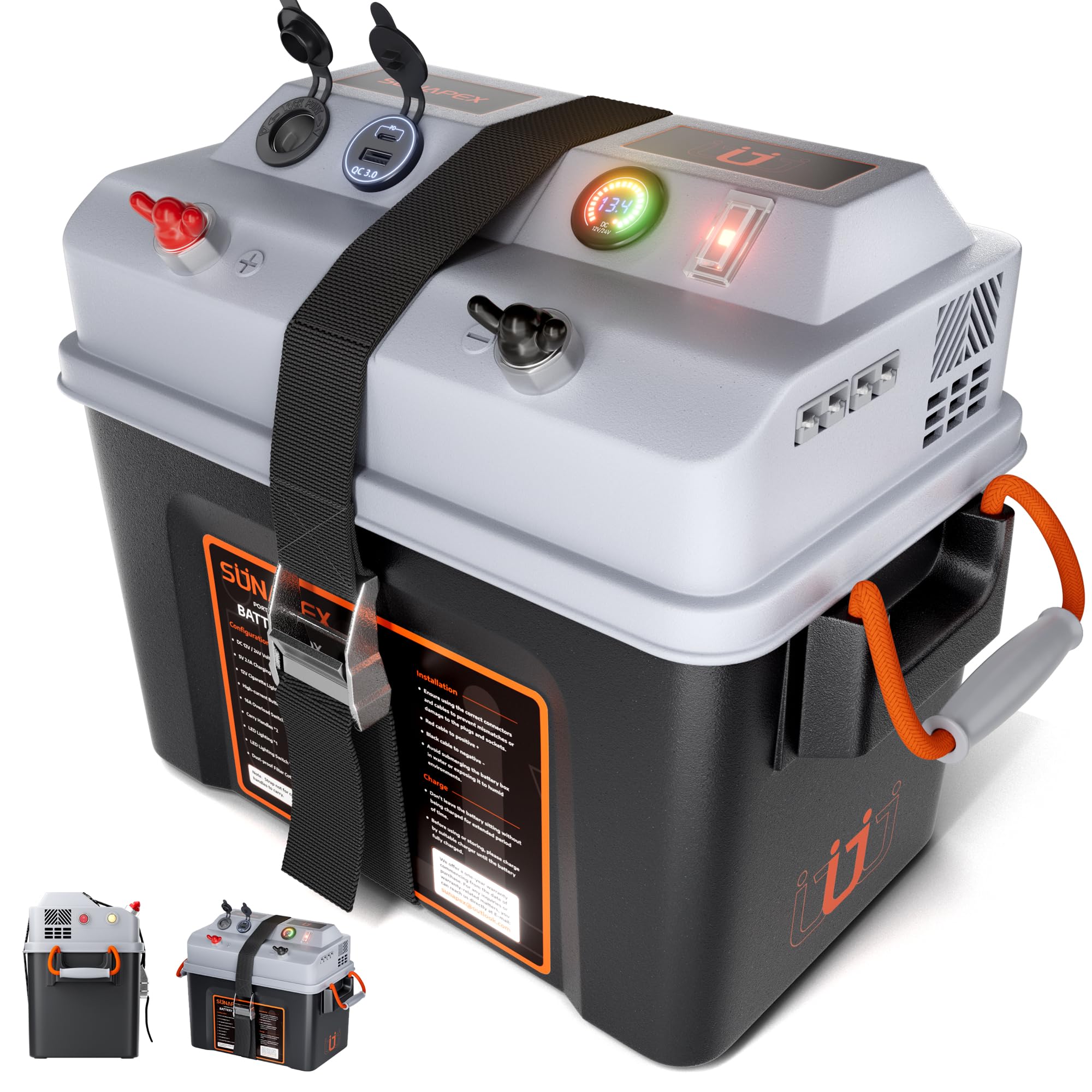 Amazon.co.jp: SUNAPEX スマートバッテリーボックス 12V/24V パワー