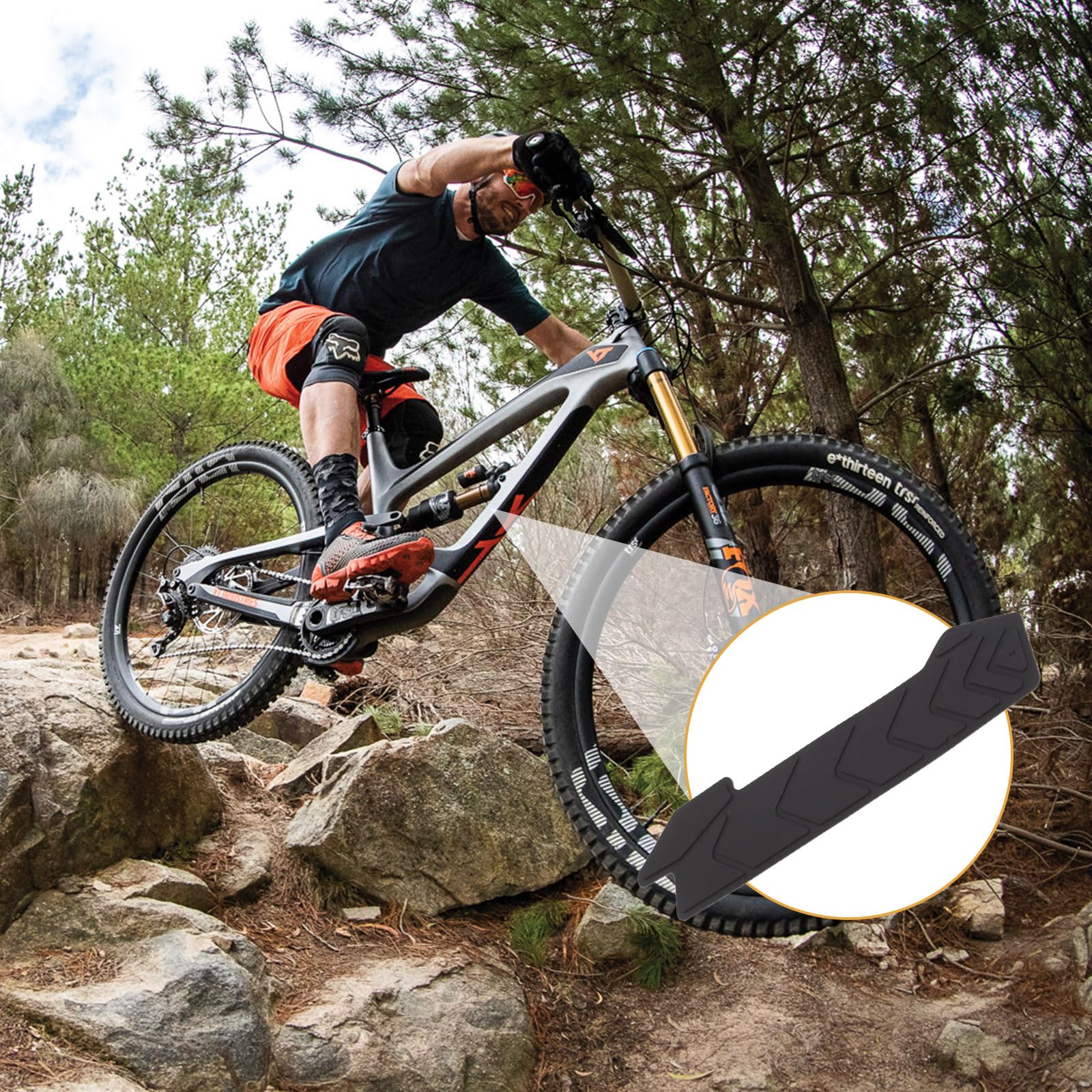 2 sztuki osłony łańcucha rowerowego MTB | Uniwersalna osłona podpór łańcucha, silikonowa osłona ramy ramy łańcucha, bezpieczna ochrona przed zadrapaniami