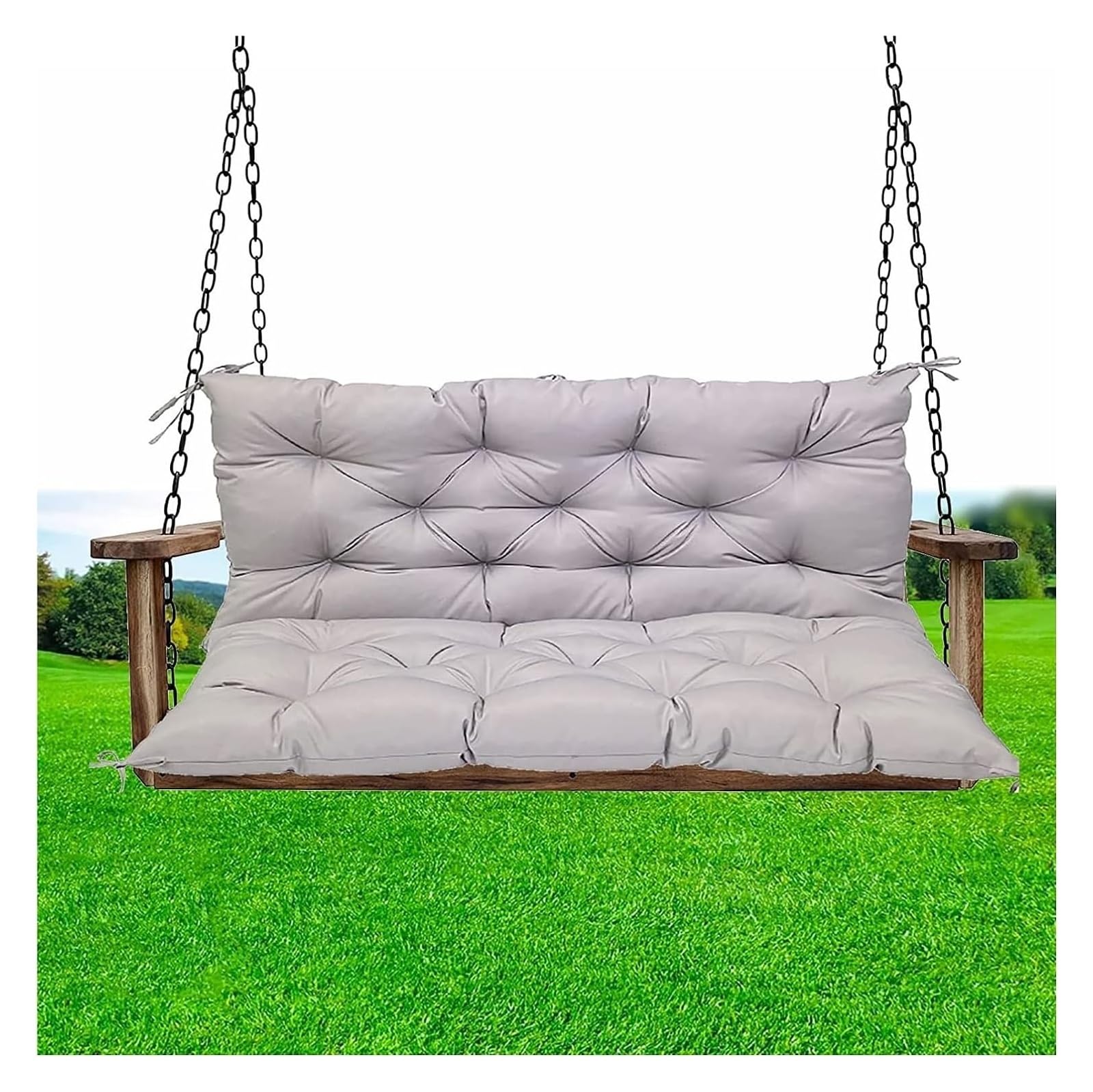 Coussins de banc de remplacement imperméables gris 150x100 cm