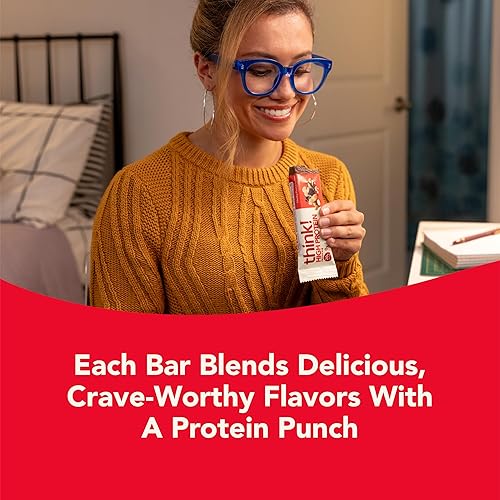 Miniatura 6 de Think thinkThinin Barras ricas en proteína de 20 gramos mantequilla de maní con trocitos 0 gramos de azúcar sin edulcorantes artificiales sin gluten