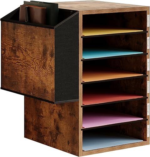 Clasificador de correo ajustable de 6 niveles, buzones con ranuras para nombres, ranura de almacenamiento de papel de organización de literatura,