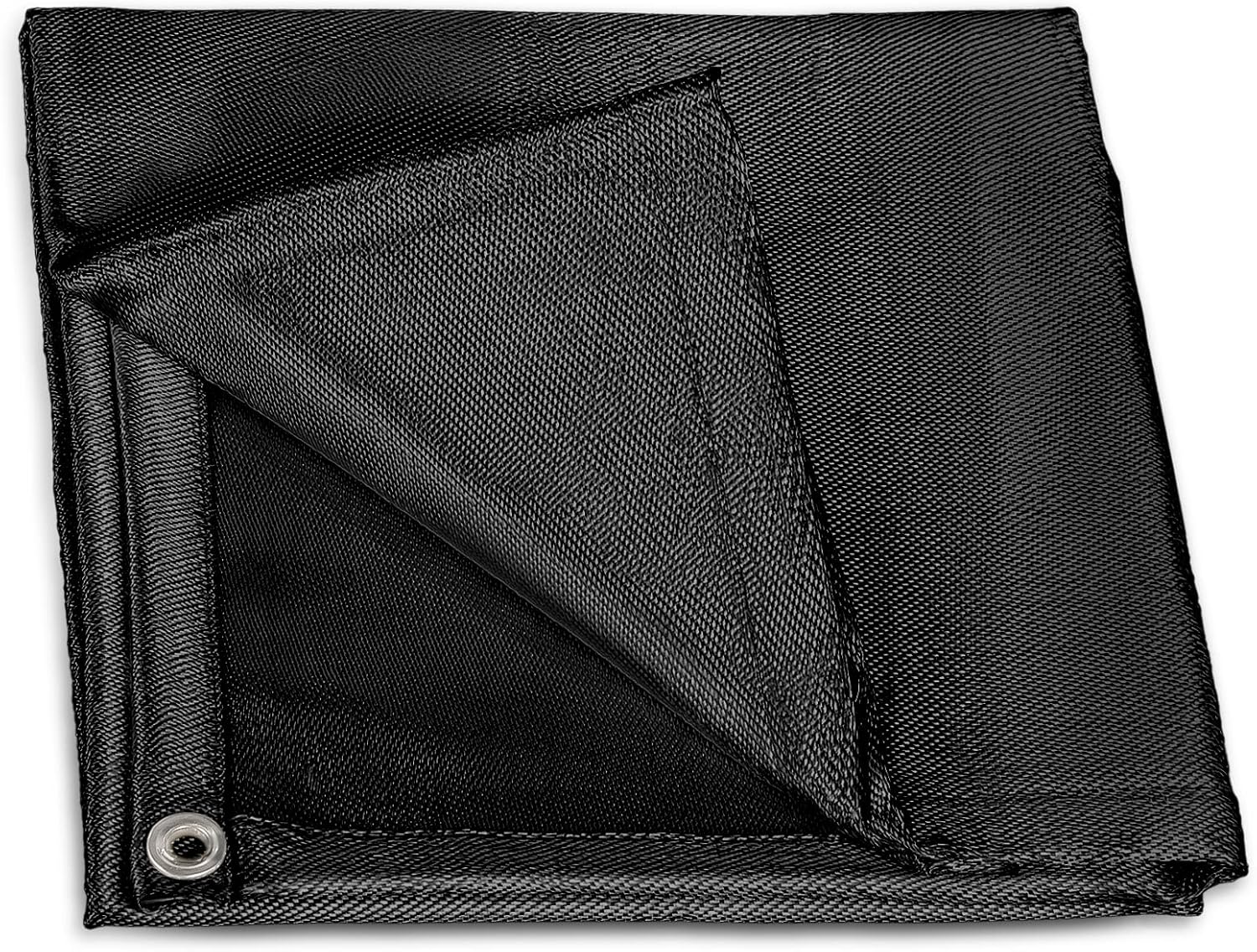 MULMART Welding Blanket 10X10FT, 922GSM, Black, Heavy Duty