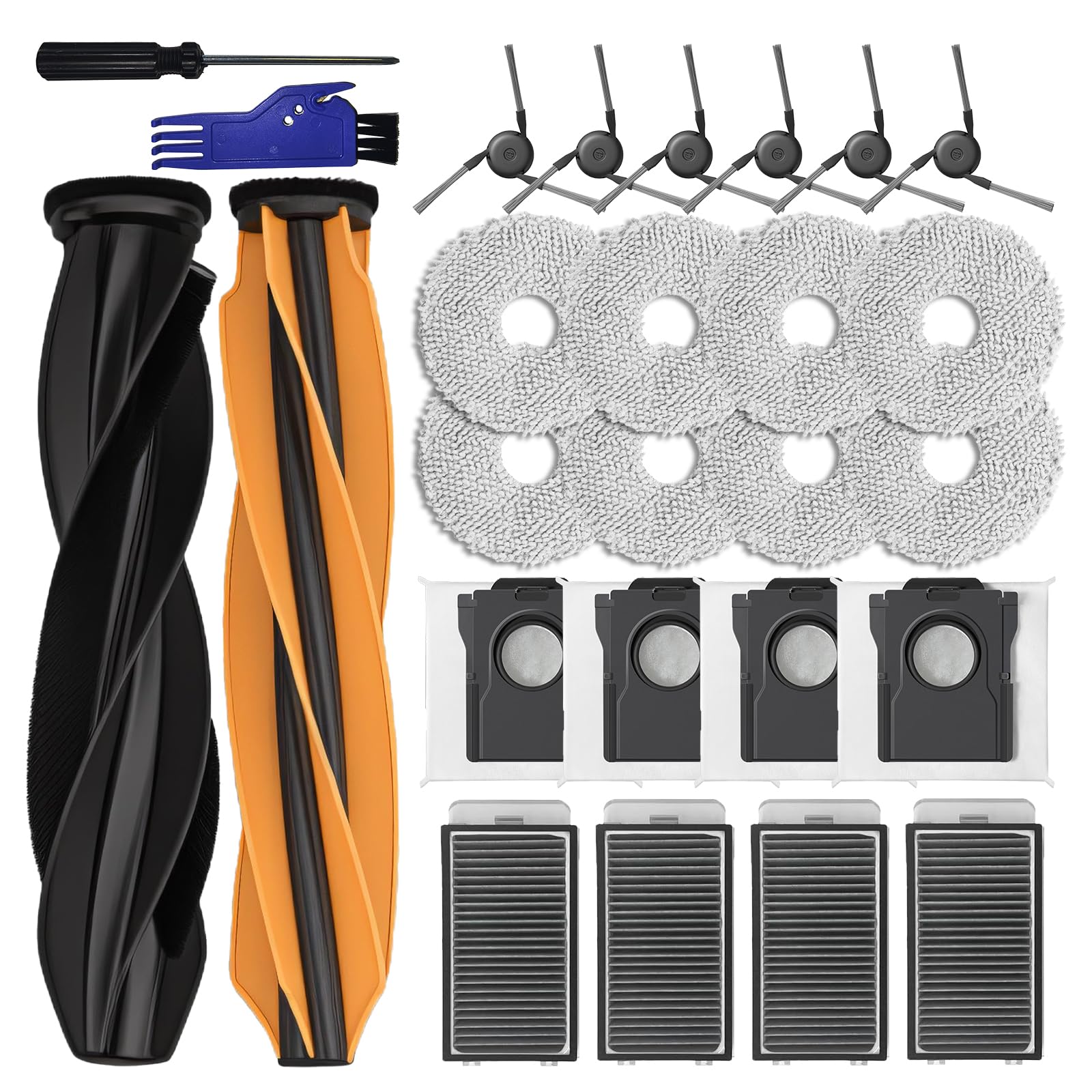 LOVOBO 26 Pezzi Accessori per Dreame X50 Ultra Complete/Master/L50 Pro Ultra/L40s Pro Ultra/Mova V50 Ultra Complete Aspirapolvere, Spazzola Principale, Filtri Hepa, sacchetti per la polvere, Panni Mop