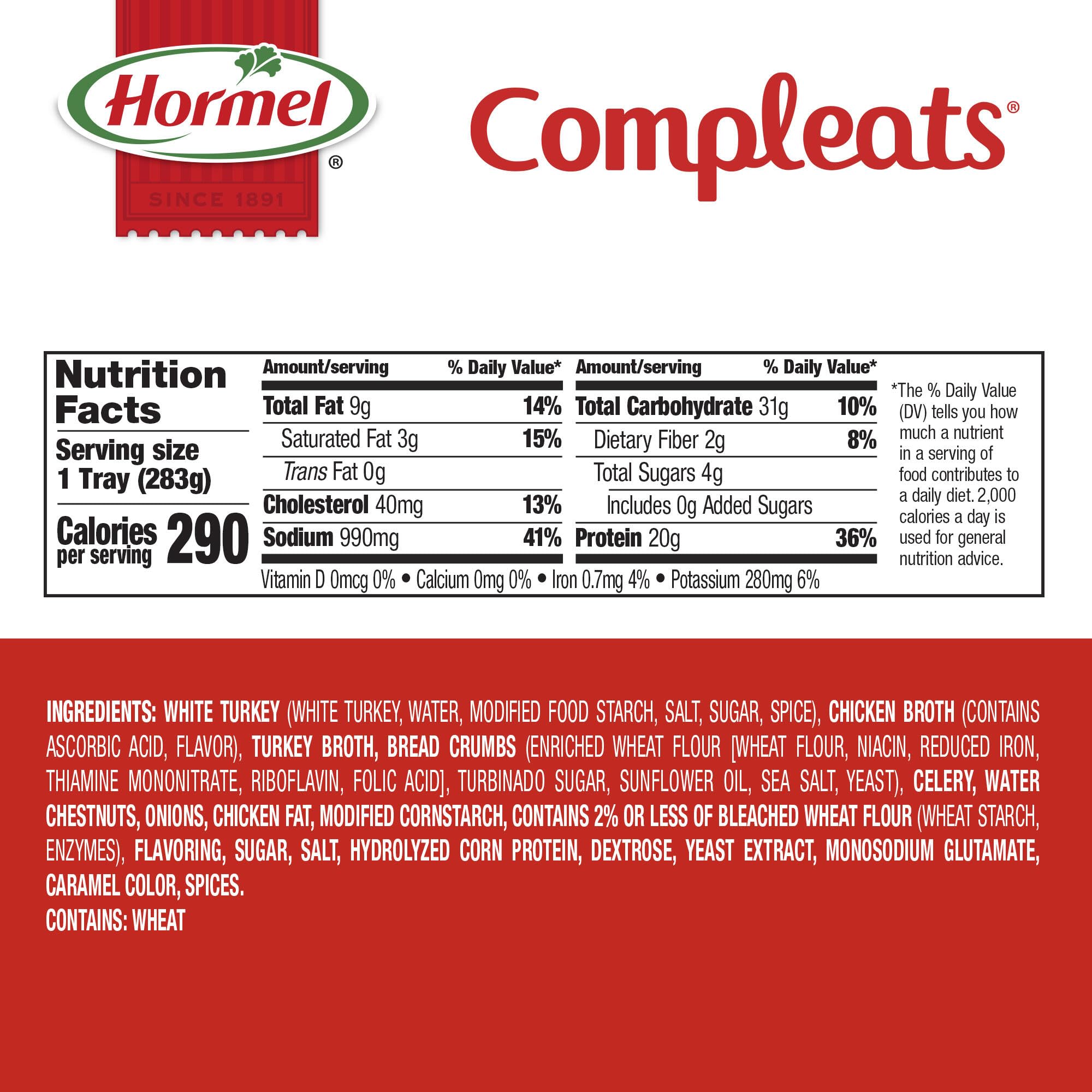 Hormel Compleats Turkey & Dressing, 10-Ounce Microwavable Bowls (Pack of 6)