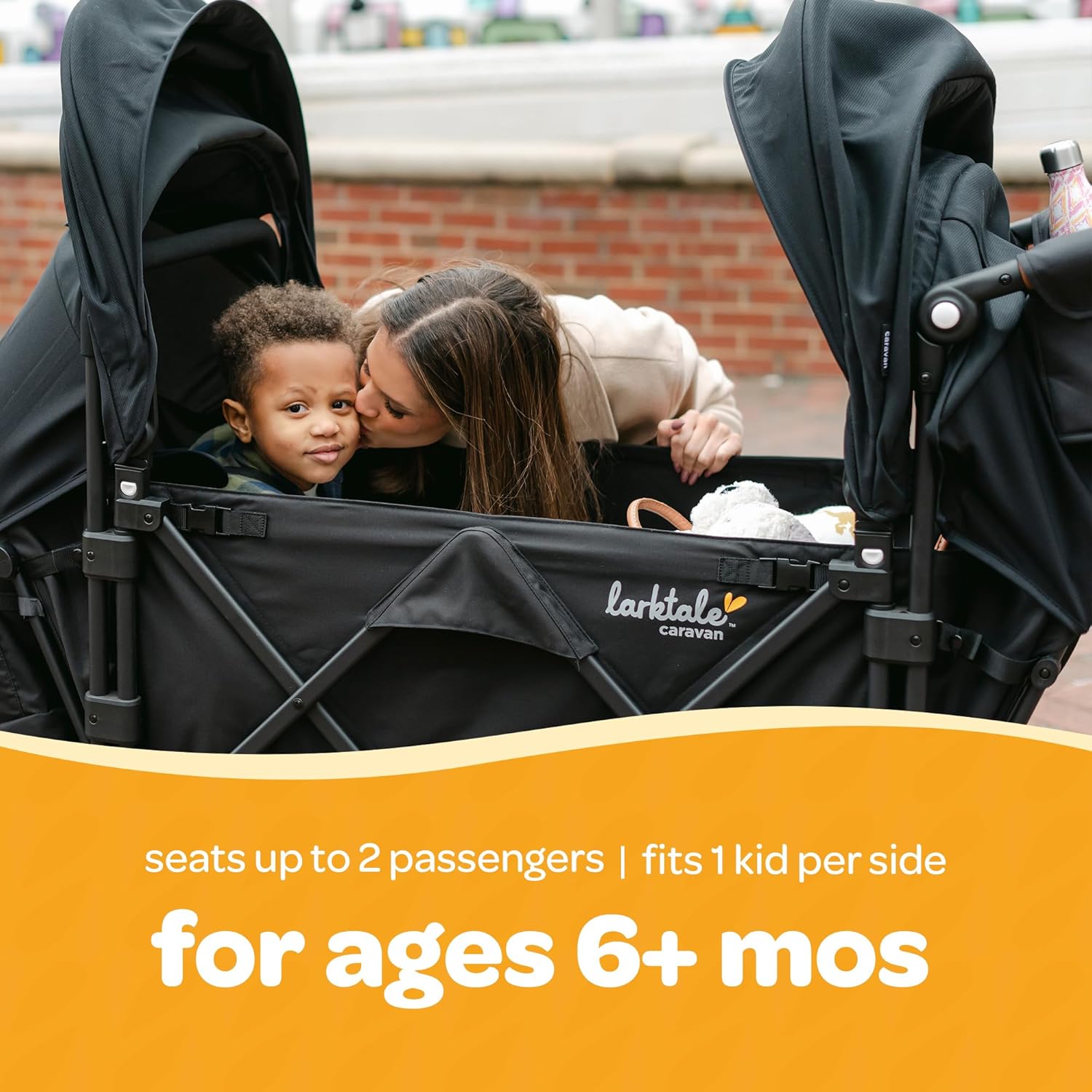 Larktale Caravan V3 Stroller, 2-Seater Kids Wagon, 207 lb Capacity, Byron Black Bryon Black image 3 of 9 B0CV2S5TCN