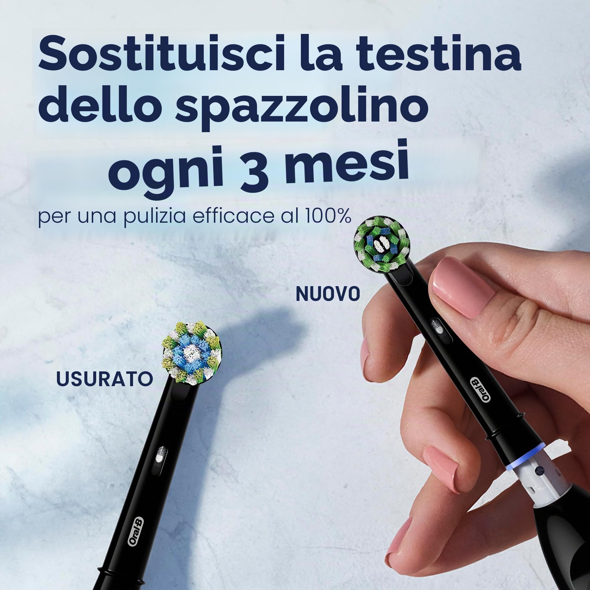 Oral-B Pro 100 CrossAction - Spazzolino da denti a batteria, colore: nero