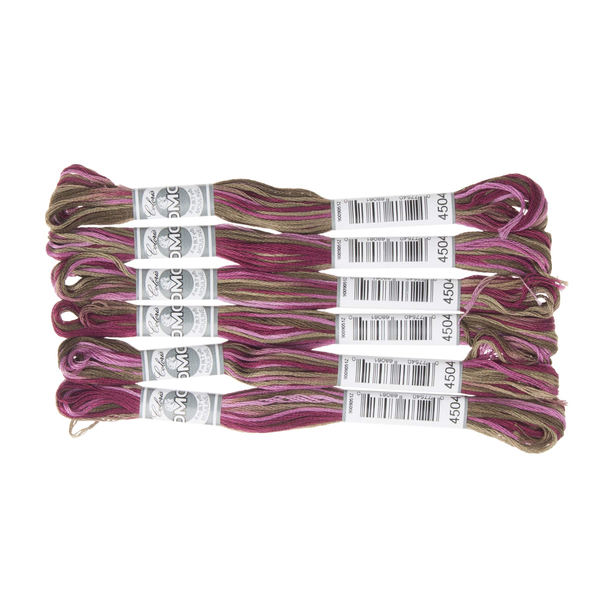 6x DMC Embroidery thread Mouline Coloris 517 -4504, 6 stranded, 8m