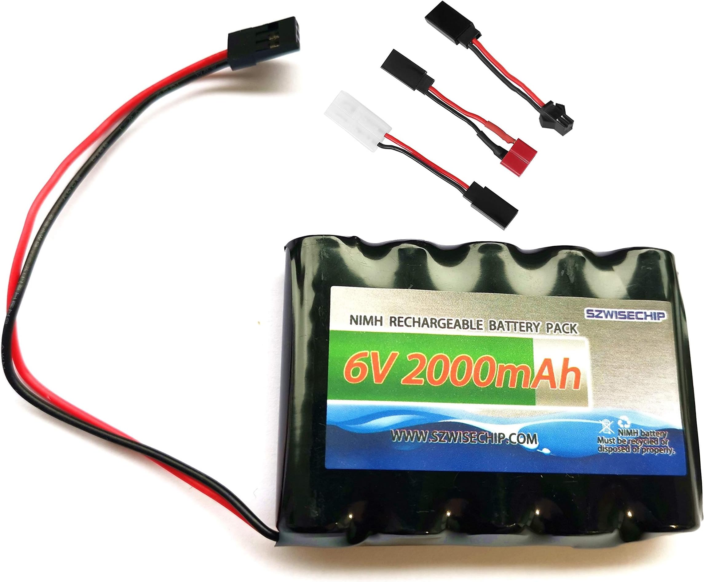 NiMH Receiver RX Battery with Hitec Connectors 6V 2000mAh High Capacity Rechargeable Battery Pack for Toys and Tools: RC Receivers, RC Aircrafts