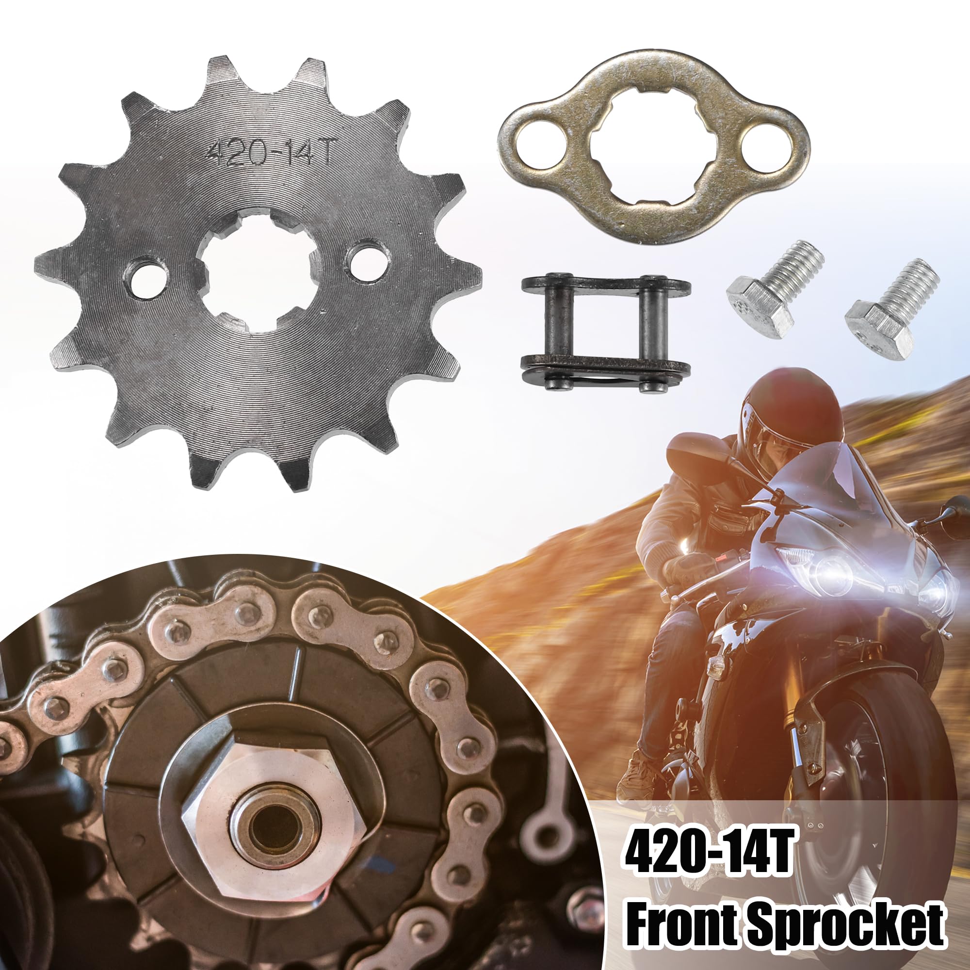 QUARKZMAN 1 Set 420 14T 17mm Piñón Delantero de Motor para Motocross Bike ATV