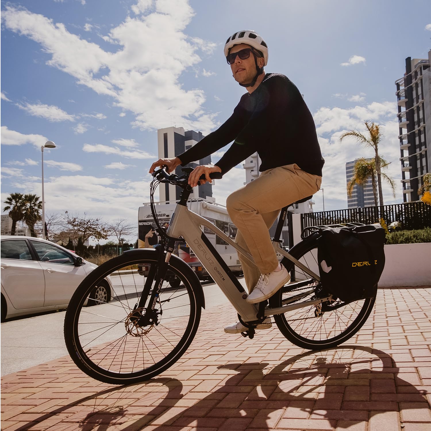 DERUIZ Quartz E-Bike Damen 28 Zoll Tiefeinsteiger, 8-Gang, 48V 13.4Ah Akku, bis zu 161 km, 55Nm Drehmoment, Hydraulische Scheibenbremsen, App, City & Trekking Elektrofahrrad für Damen & Herren
