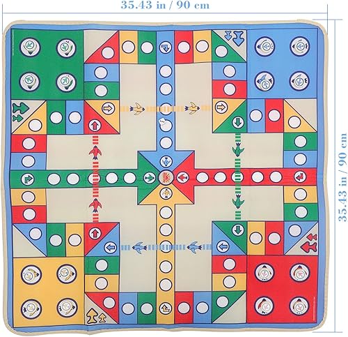 Miniatura 7 de NUOBESTY Alfombra de ajedrez volador para niños, manta de cojín para gatear, fiesta familiar, juego de mesa con piezas de ajedrez de plástico para