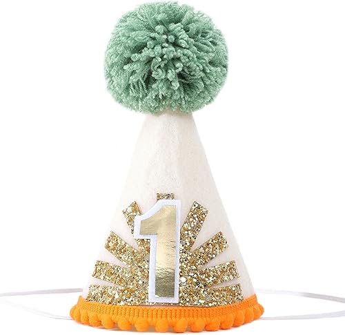 EPSEED Sombrero de cumpleaños de primer viaje alrededor del sol, accesorio de fiesta de un año, sombrero de fiesta de primer cumpleaños, decoración