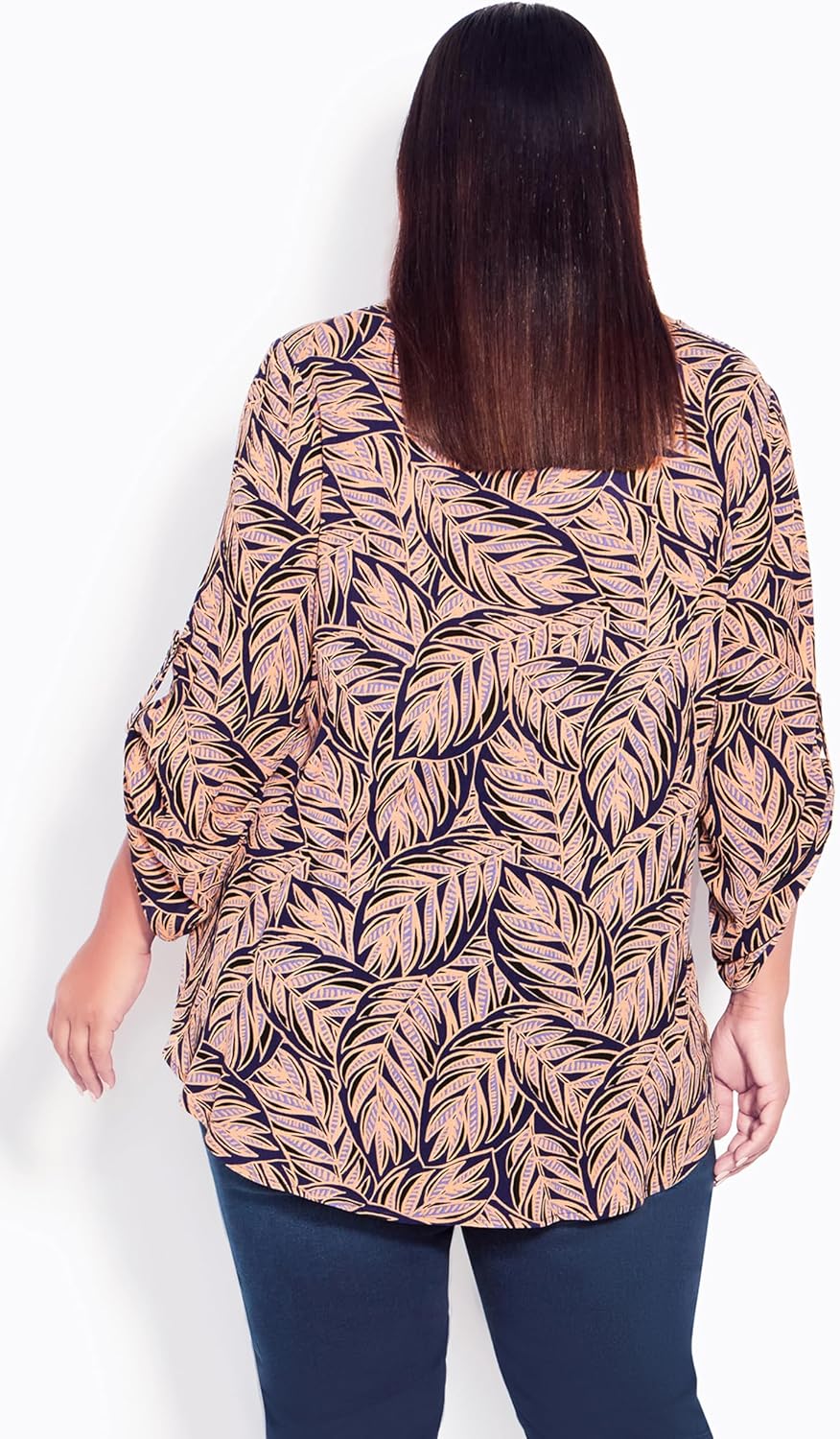 Avenue Women's Plus Size Shirt - Sandy Pintuck Print - Image 3