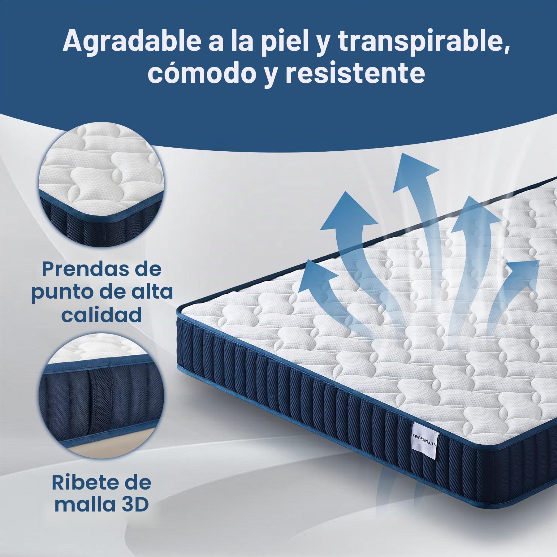 Colchón de 140 x 200 grados de dureza H3 de espuma fría y espuma viscoelástica de 16 cm de altura para adultos colchón de espuma fría se envía por paquete