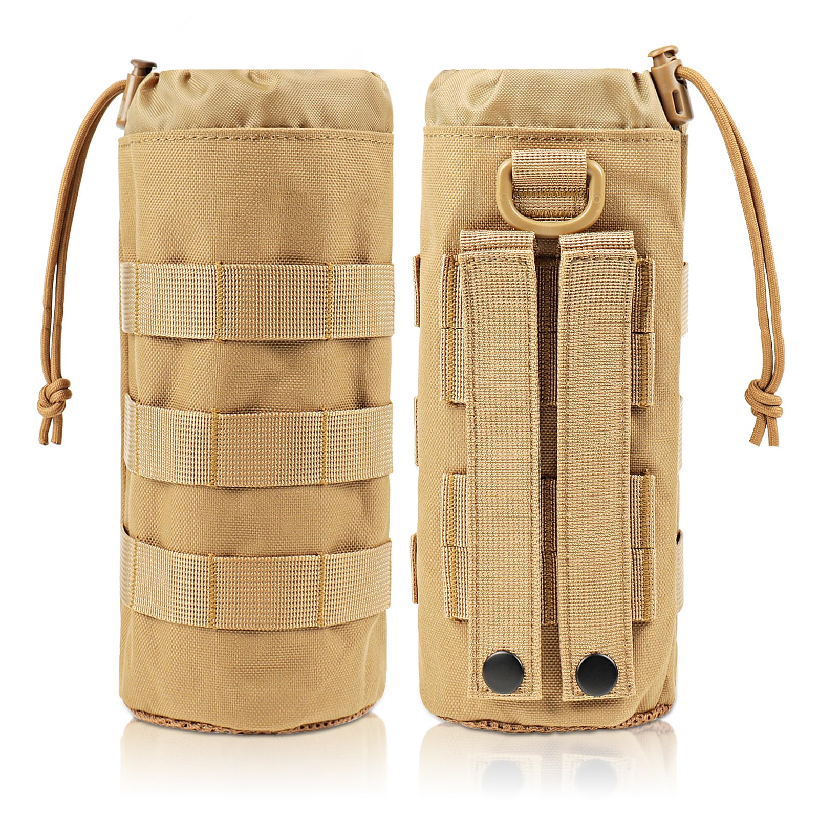 ZXXSFM Molle Water Bottle Holder Tactical Water Bottle Pouch Holder for Walking Drawstring Belt Molle Pouch Water Bottle Carrier Bag Can Attach to Backpack,Strap,Belt