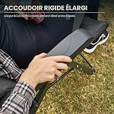 EVER ADVANCED Luxury Camping Chairs 2 Set for Adults Heavy Duty High Back Oversized Folding Garden Chair Comfy Padded 6cm Loadable 150kg Cam Adjustable Dining Chairs 4-Position Recliner Chair Black - 6