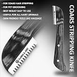Professional Stripping Knife kit (6 pieces set) for Dogs & Pets, Wooden Handle Grip with Stainless Steel Blade (Right handed) (Black)