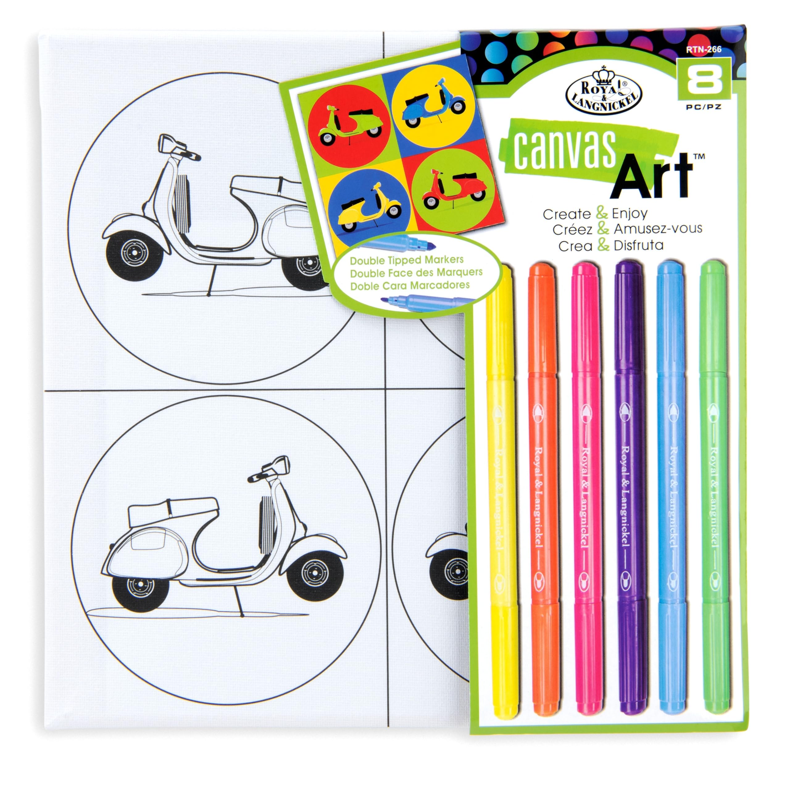 Royal & Langnickel 8pc Canvas Art Marker Art Set, Scooter