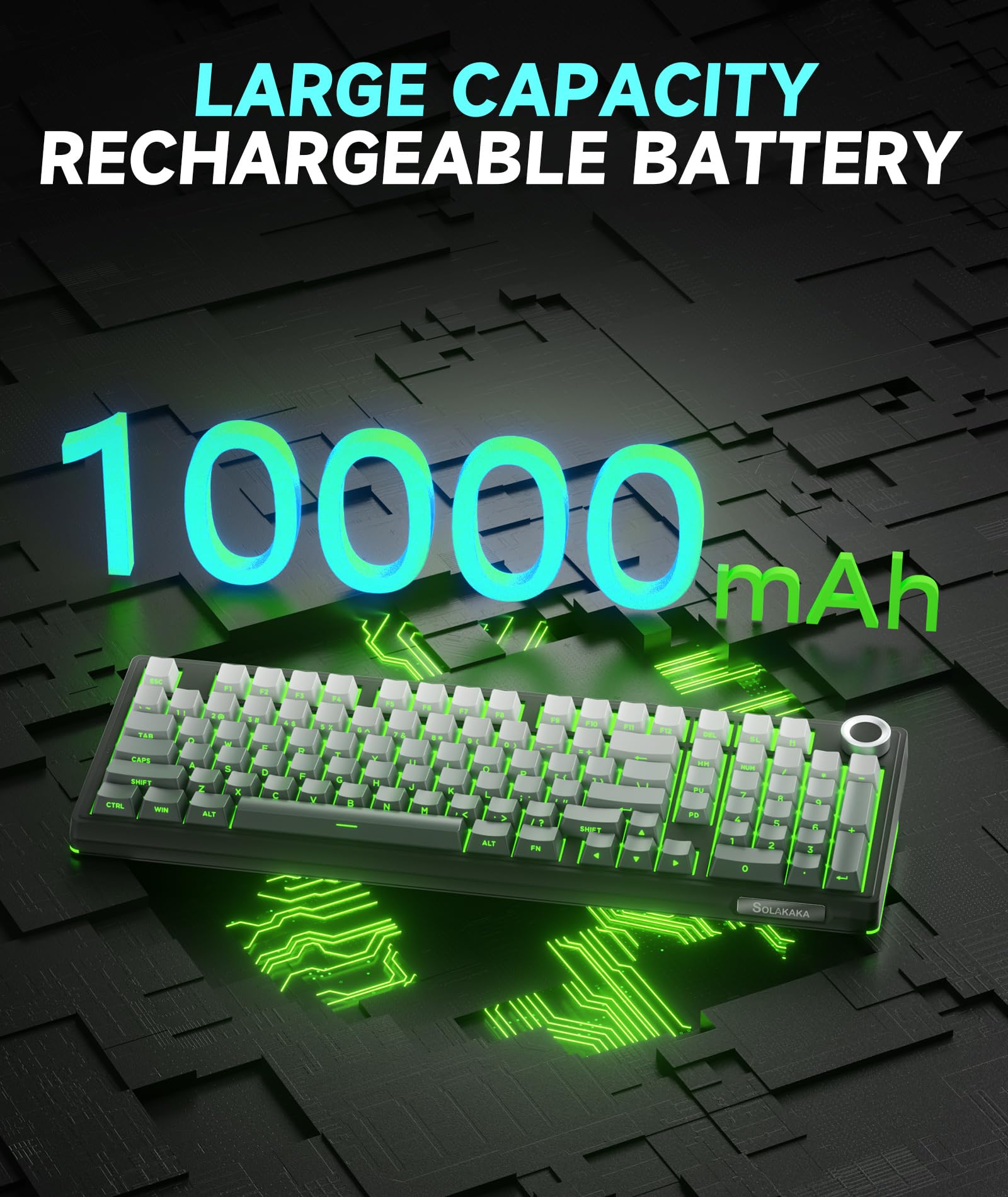 SOLAKAKA Teclado mecânico KI99 Pro 96% sem fio, teclado RGB para