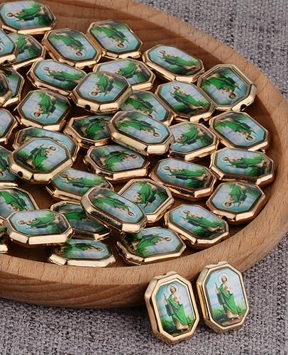 Miniatura 4 de 20 cuentas espaciadoras de Nuestra Señora de Guadalupe de San Judas para bricolaje, rosario, collar, pulsera, joyería, abalorios, parte suelta