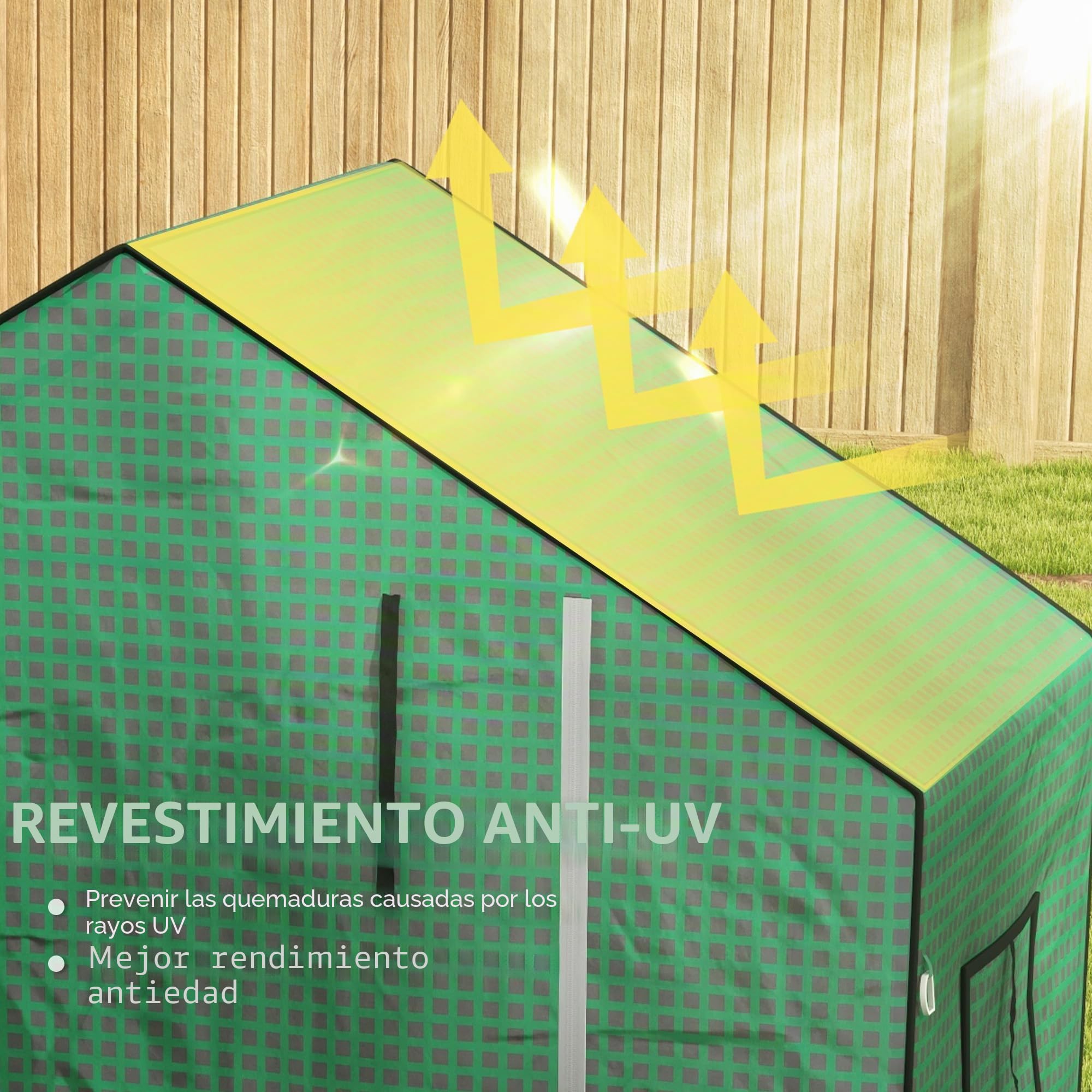 Outsunny Cubierta de Invernadero 140x73x190 cm Cubierta de Repuesto de Invernadero con Ventana Puerta con Cremallera Anti-UV Protección de Plantas para Jardín Verde