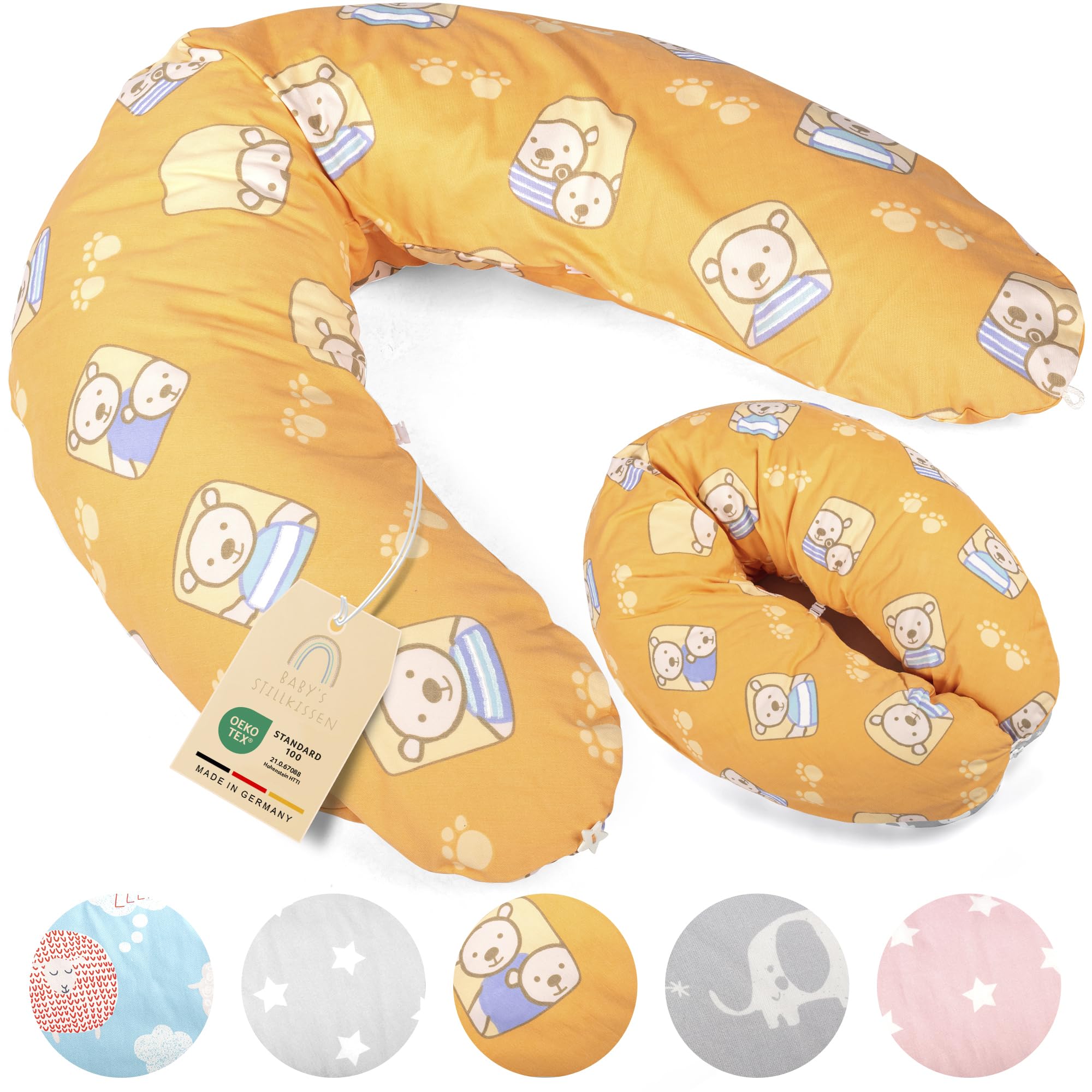 Baby's Stillkissen XXL - 190cm Schwangerschaftskissen mit Bezug - Geprüftes Schwangerschaft Kissen für Baby & Erwachsene - Kuscheliges Stillkissen Seitenschläferkissen & Lagerungskissen Erwachsene