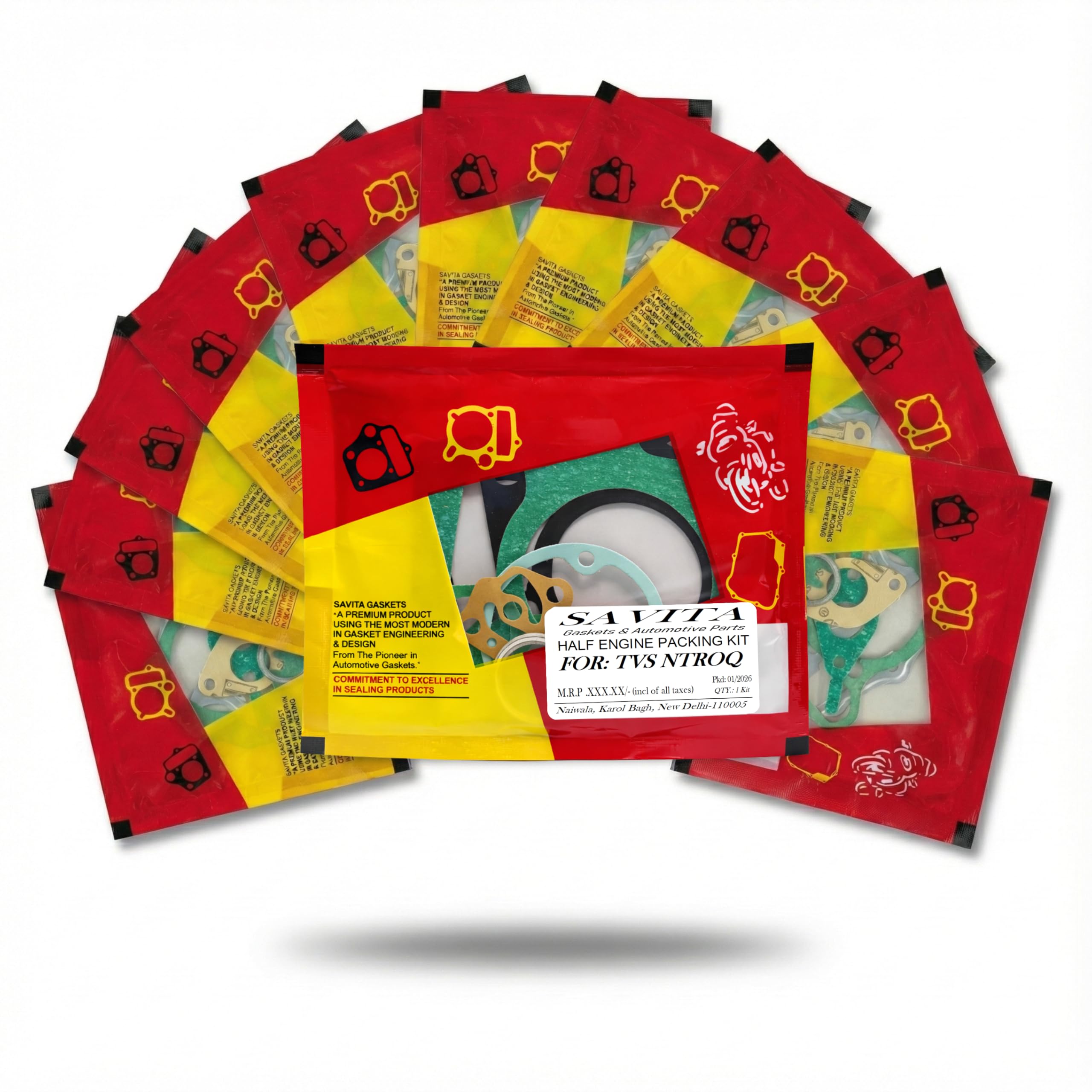 Savita Half Engine Gasket Kit NTROQ - Pack of 10 Set-image-31