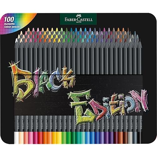 Faber-Castell Black Edition Colored Pencils, Classic 1 Count (Pack of 100)