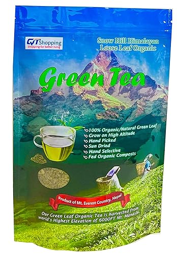 Miniatura 1 de Snow Hill Himalaya - Hojas de té verde orgánico del Himalaya, Nepal, té verde secado al sol 100% natural, potentes antioxidantes, té helado o té