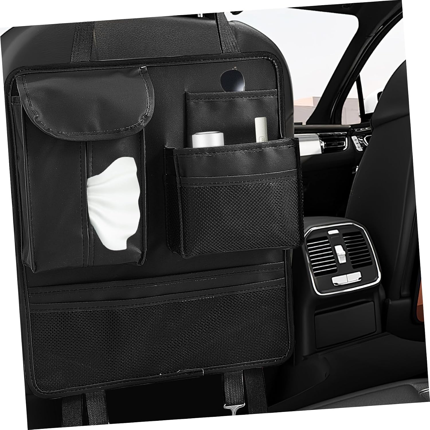 Gatuida Backseat Car Organizer Capacity Versatile Storage for Snacks and Essentials Compatible Vehicles Protects Car Seat Backs Stylish Design