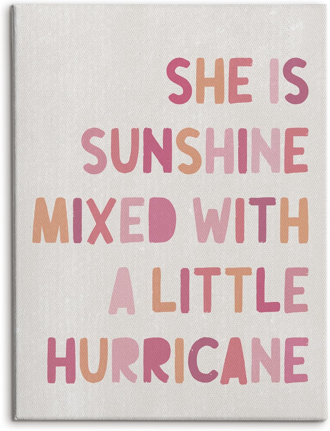 HRQKO Boho Pink She is Sunshine Poster Hanger Frame, Girls Wall Decor, Sunshine Nursery Posters Wall Art with Wooden Frames, Inspirational Hanging Banner Decor for Girls Room Bedroom, 16x24 inch
