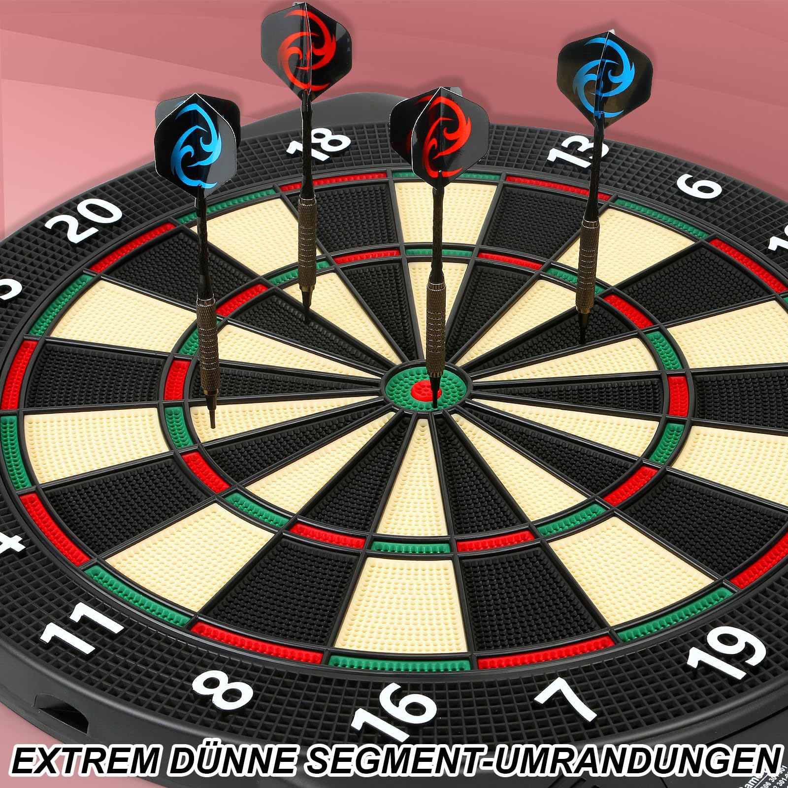 Cible de fléchettes électrique électronique avec annonces vocales, Affichage LCD, 6 fléchettes, 32 Jeux 590 Options de Jeu, Jeu Professionnel pour la Maison, Les fêtes, Le Jardin, Le Bar, 1 à 8