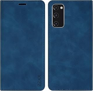 ZZXX Samsung Galaxy S20 FE Case Wallet with [RFID Blocking] Card Slot Photo Fram Kickstand Magnetic Soft Leather Flip Fold Case for Samsung Galaxy S20 FE Wallet Case(Blue-6.5 inch)