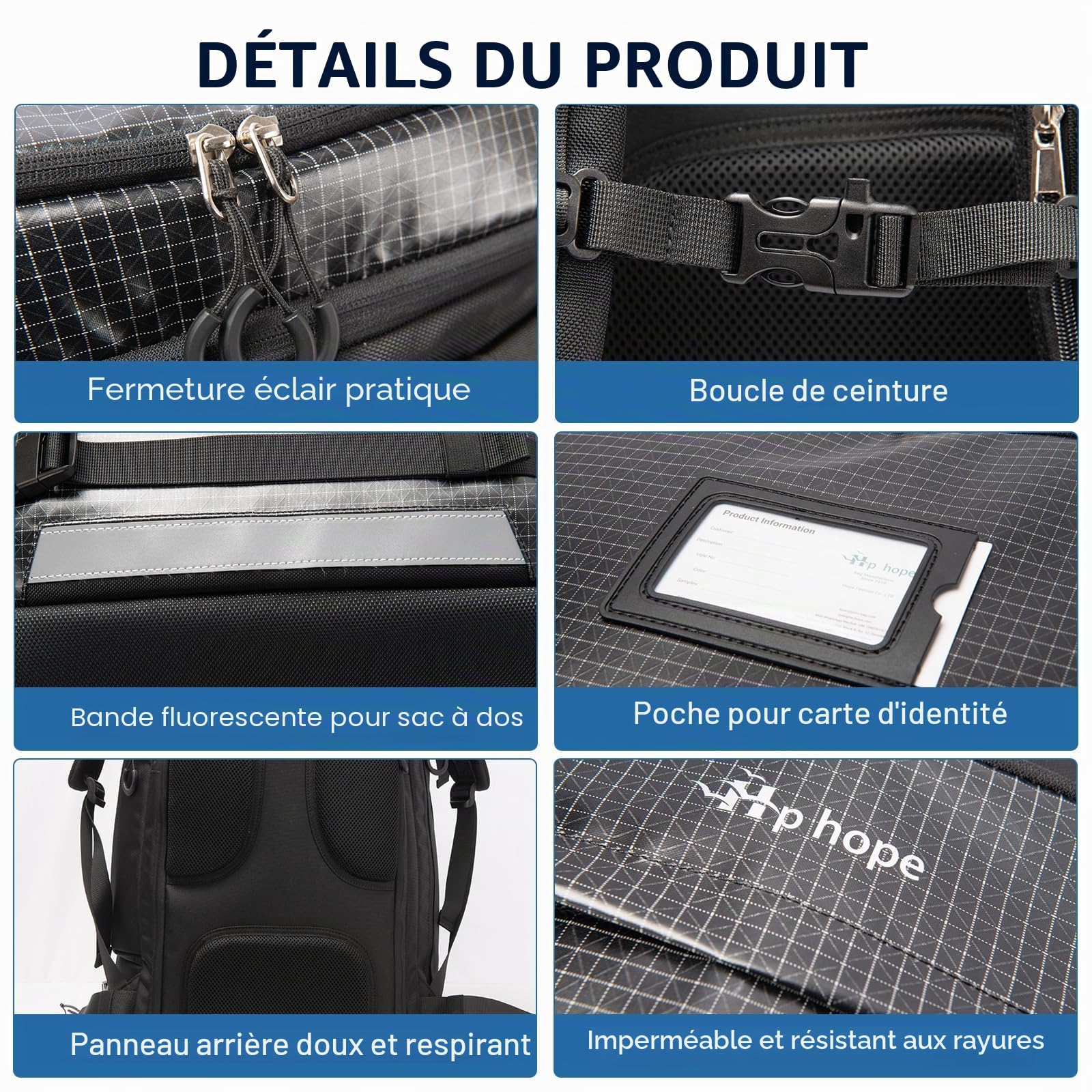 Hp hope Sac à chaussures de ski avec compartiment pour casque Sac à dos de ski avec sac pour casque de ski Bottes de ski Patins à glace Snowboard Sac à dos Randonnée Camping 70L