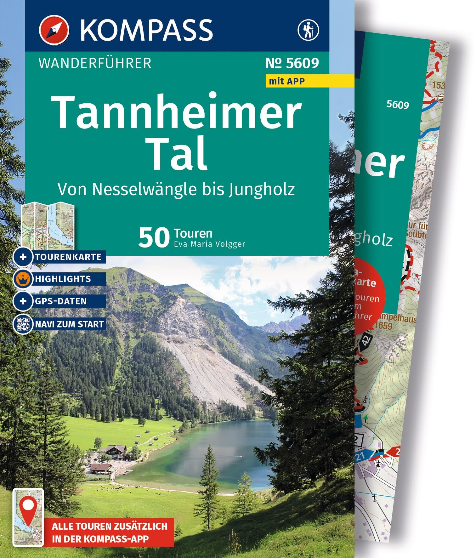 KOMPASS Wanderführer Tannheimer Tal von Nesselwängle bis Jungholz, 50 Touren mit Extra-Tourenkarte: mit Touren und GPS-Daten in der KOMPASS-App