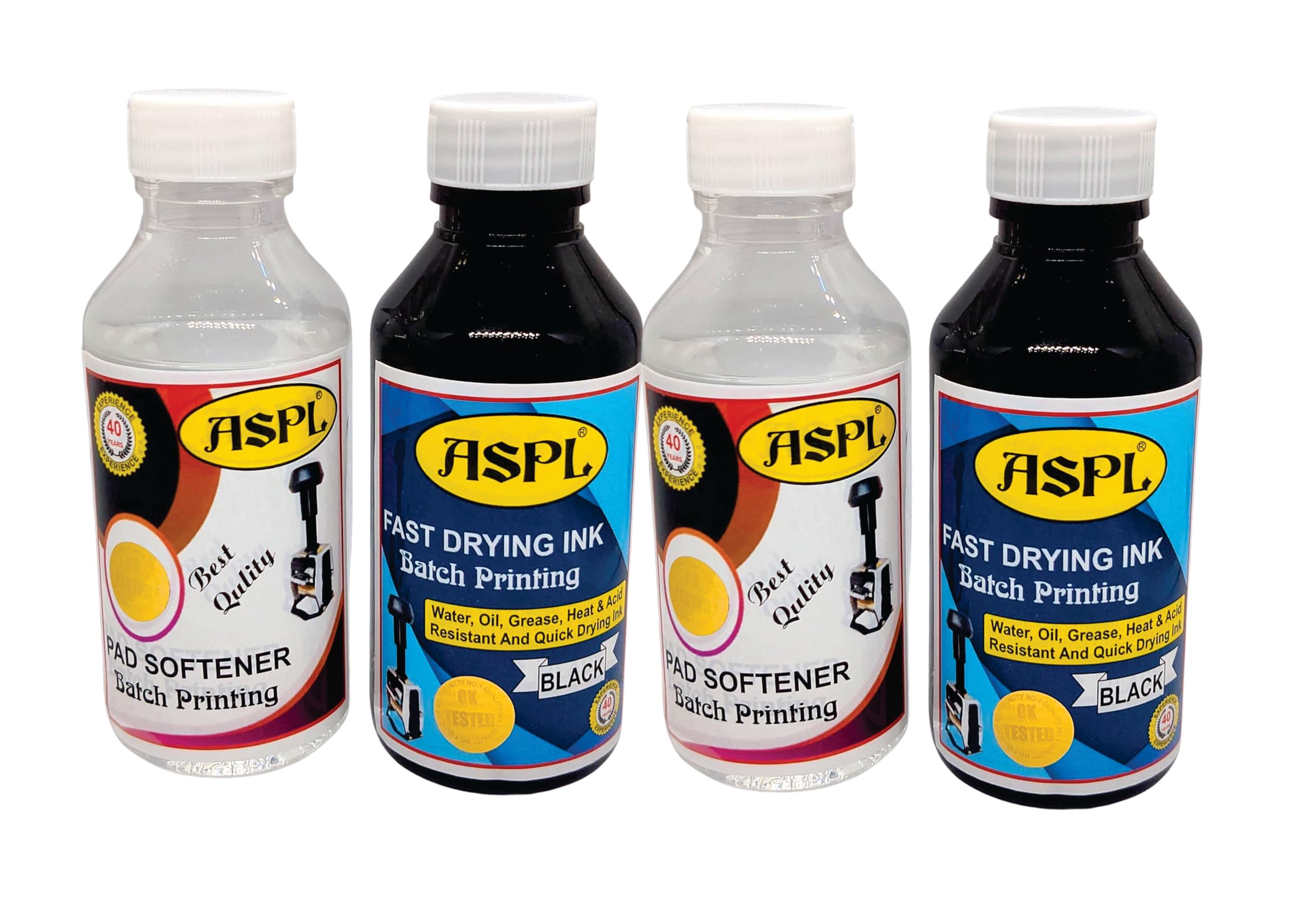 ASPL Special Fast-Drying Black Batch Printing Ink & Softener (100ML × 2) – Permanent Industrial Formula, Deep Black Output, AI Tested-image-34