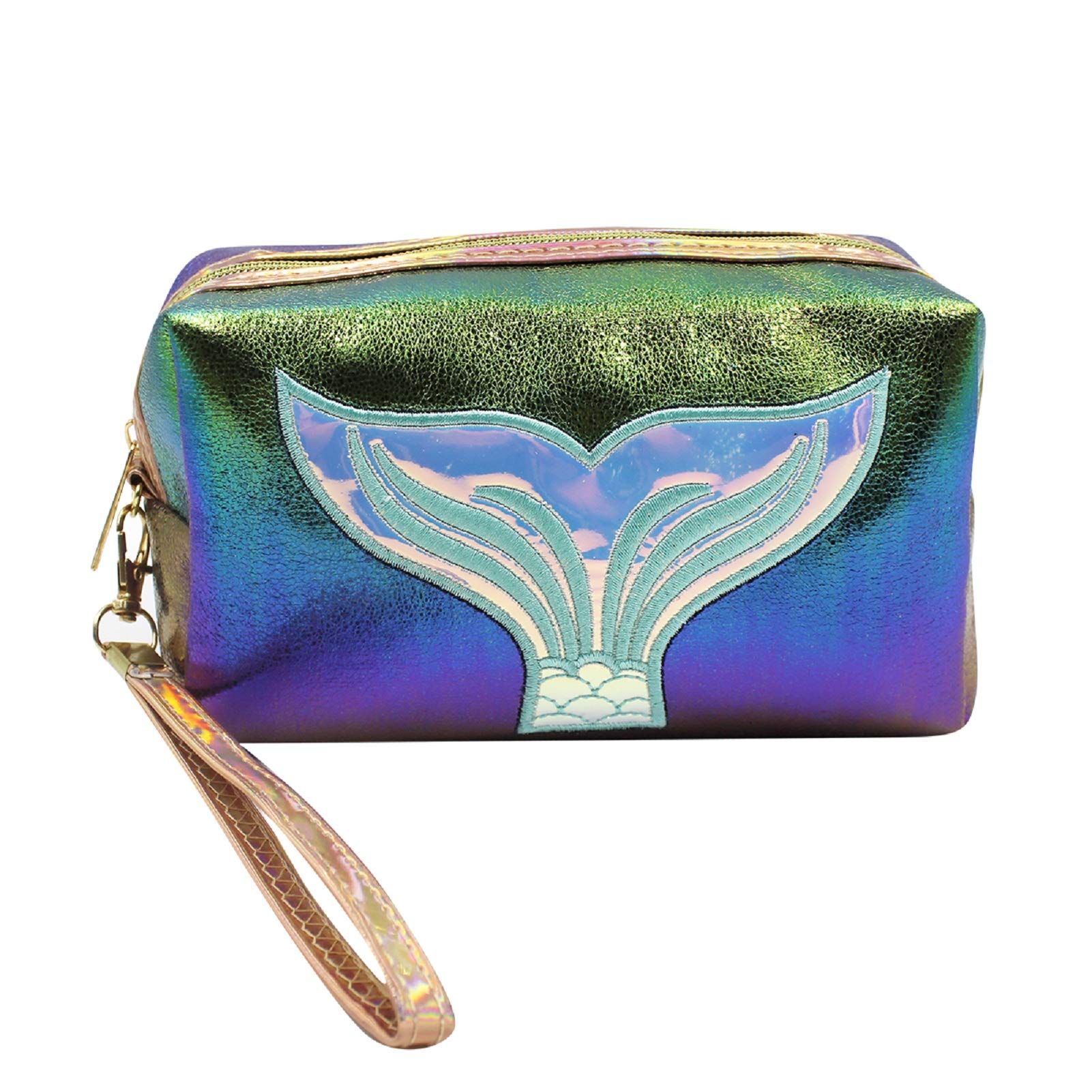 Holographic Cosmetic Bag Travel Toiletry Organizer Mermaid Storage Purse Makeup Carrying Case