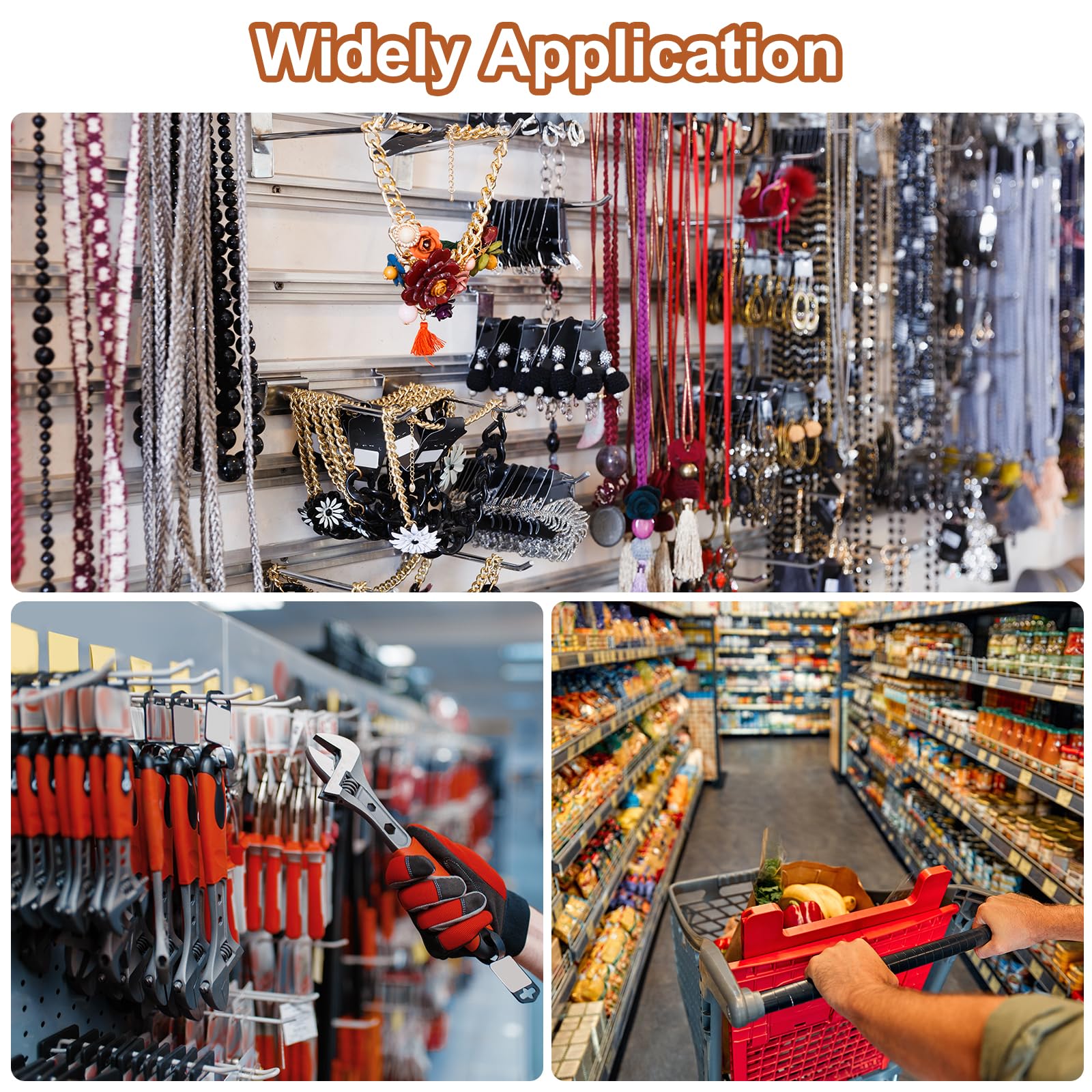 Ganci Da Parete Forati Cersaty - Set Da 50 Per Scaffali E Attrezzi, Nichel Argentato - Foto 3