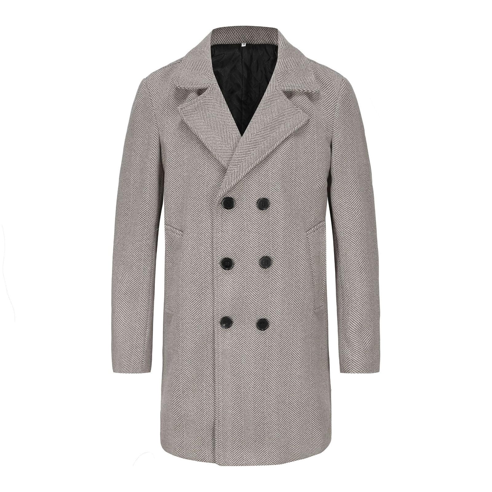 Softshelljacke Wollmischung Slim Fit Top Coat Einreihiger Businessmantel Cowboys Herren