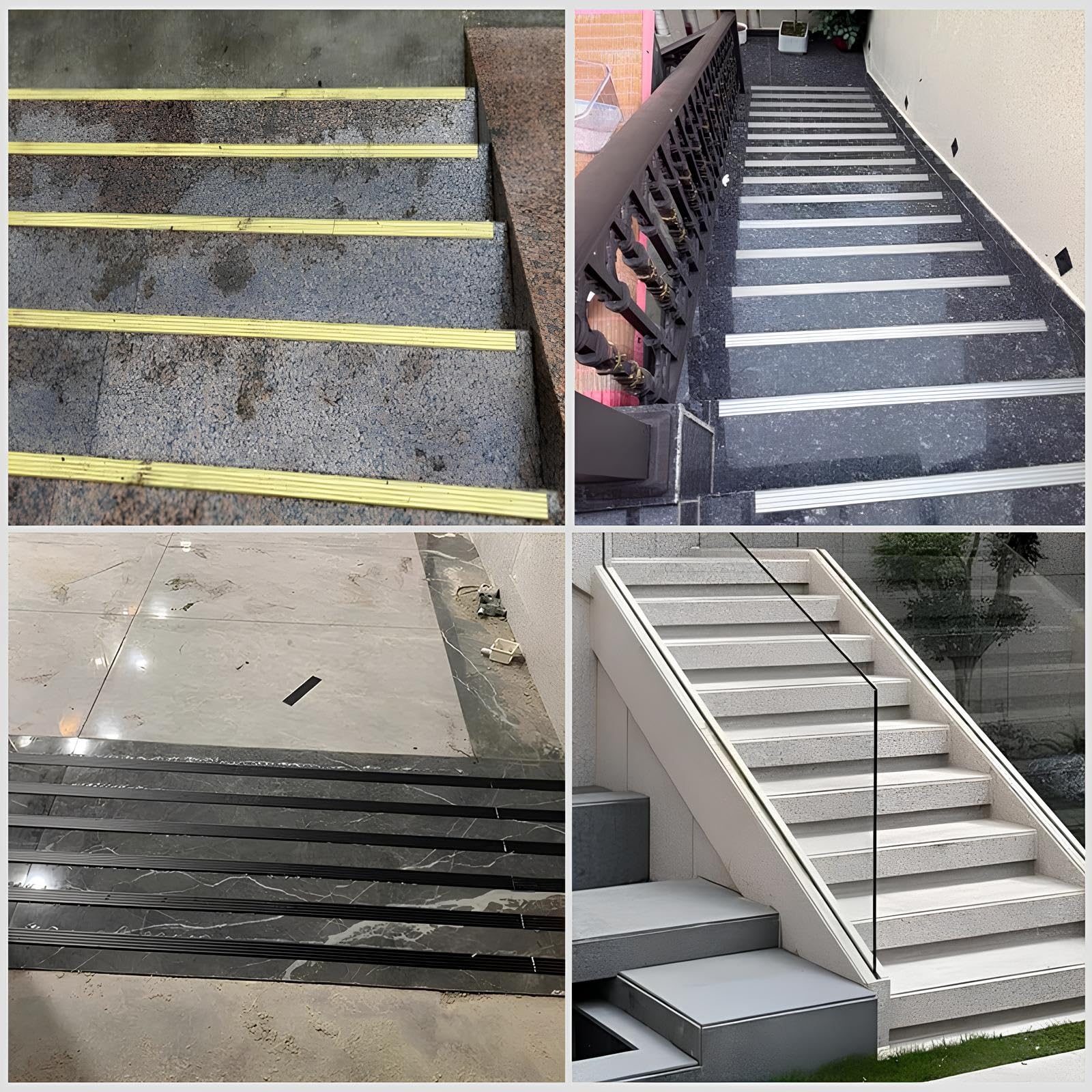 Perfil De Borde De Escalera Aluminio Espesor 2.8mm Tira De Umbral Antideslizantes Borde De Escalón Para Interior Y Exterior(Black,3x150cm)
