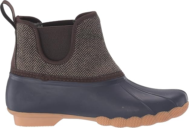 black herringbone duck boots