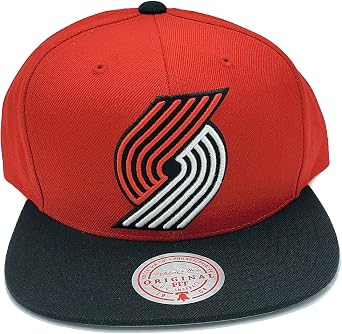 Mitchell & Ness Portland Trail Blazers Wool 2 Tone قابل للتعديل Snapback أحمر / أسود