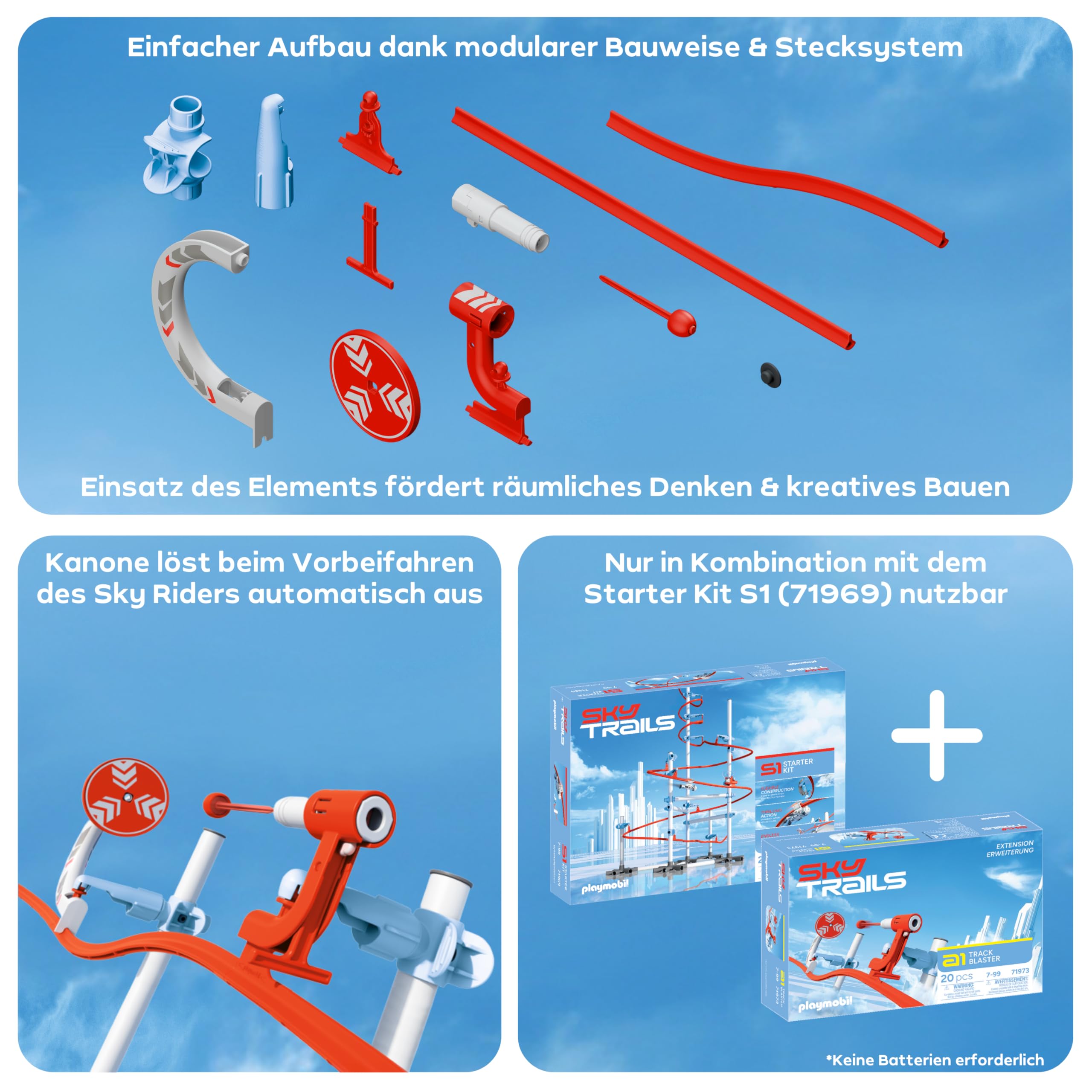 Sky Trails | Track Blaster | Konstruktionsspielzeug für rasante Strecken & Action | Baue, verbinde & erlebe spannende Abenteuer Kinder ab 7 Jahren | 71973