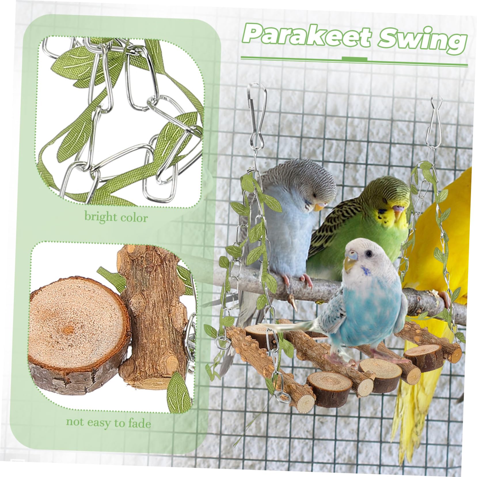 Kisangel 5stücke Parrot Swing Holzspielzeug Für Vögel Hängende Schaukel Aus Natürlichem Holz Für Wellensittiche Und Nymphensittiche Fördert Spiel Klettern Und Balance Im Vogelkäfig