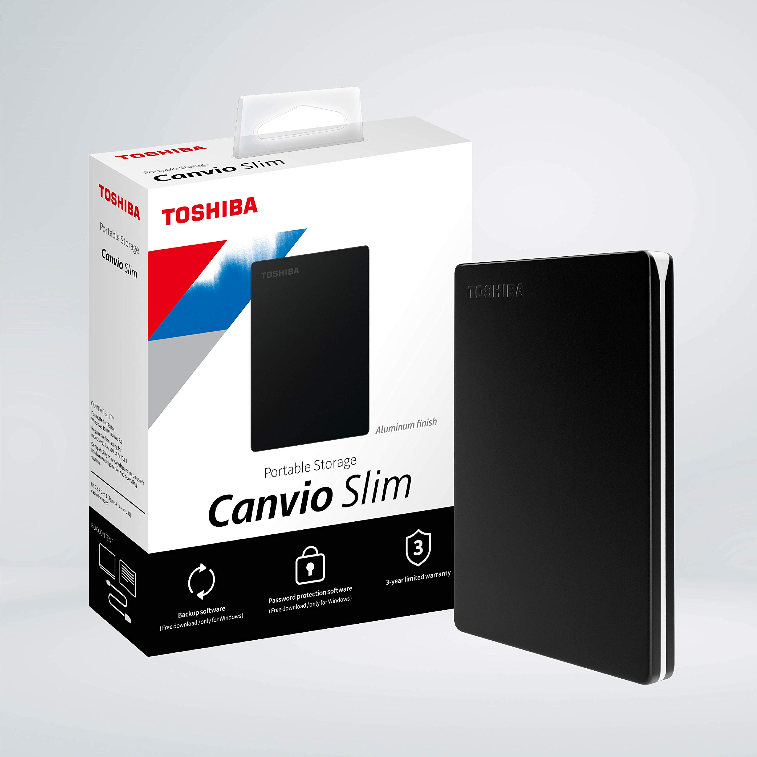 Toshiba Canvio Slim 2TB Portable External HDD