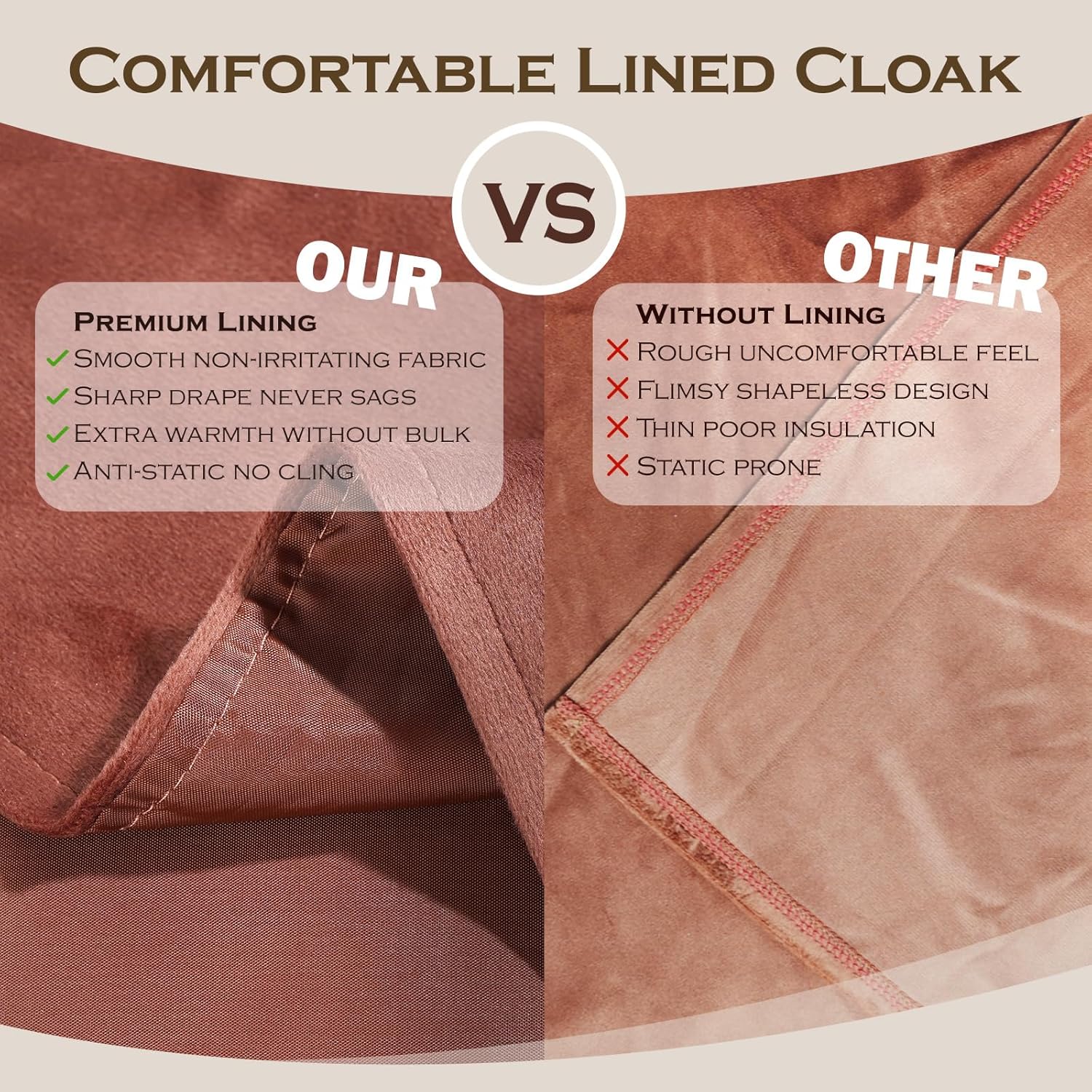 Velvet Renaissance Hooded Cloak with Lining & Horn Button, Medieval Viking Cape Robe for Men Women Halloween Costume - Image 4