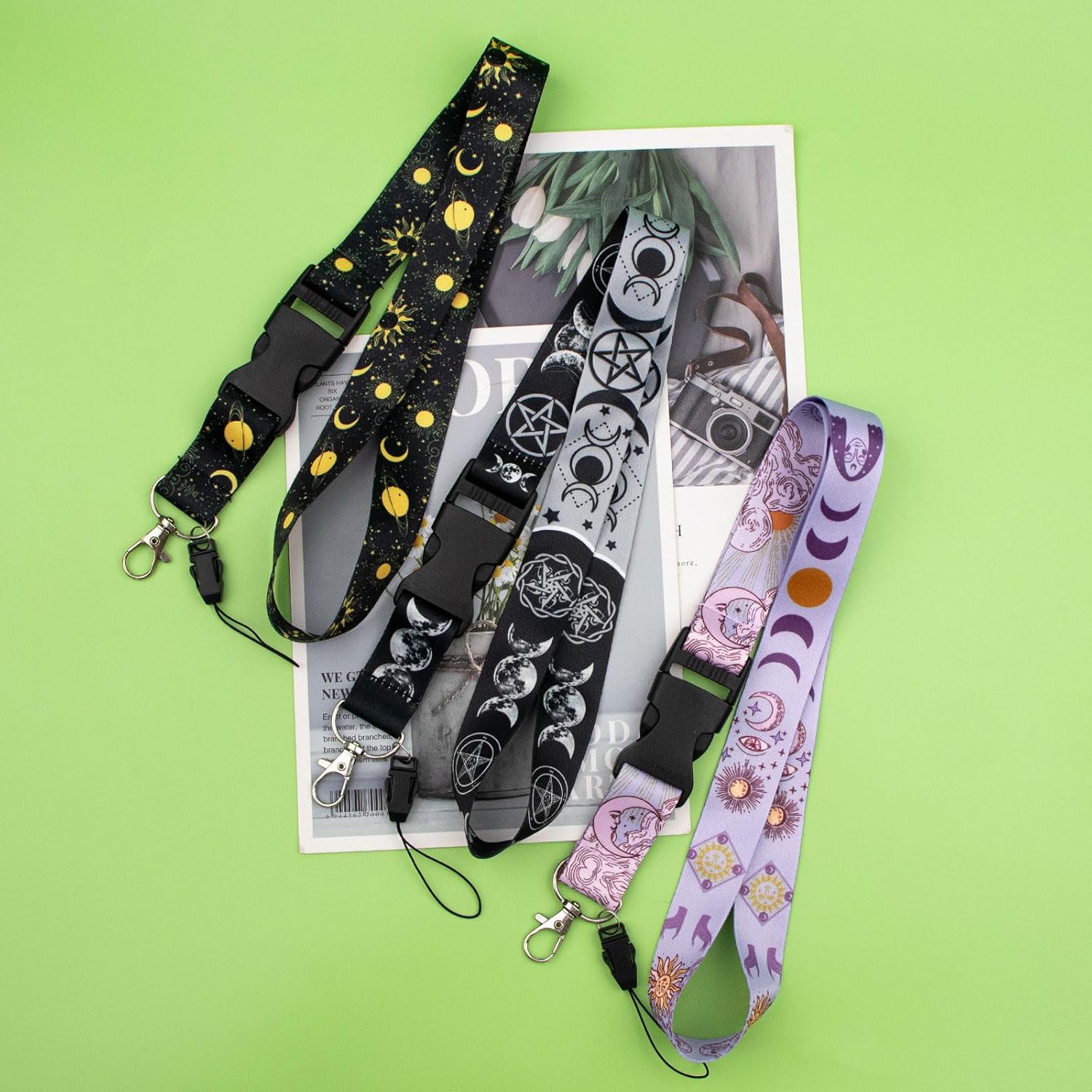 3 Packs Moon Breakaway Lanyards for Badge Holder, Keys, Wallets, Quick Release Buckle Detachable Lanyard, Cool Silky Neck Lanyard for Teacher, Student, Office - Image 2