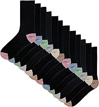 The Essentials Wardrobe Ladies Socks 12 Pack Cotton Blend Black Ankle Socks Comfortable Ribbed Top Socks Formal Casual Wear Soft Breathable Elastane Stretch socks Size 4-8